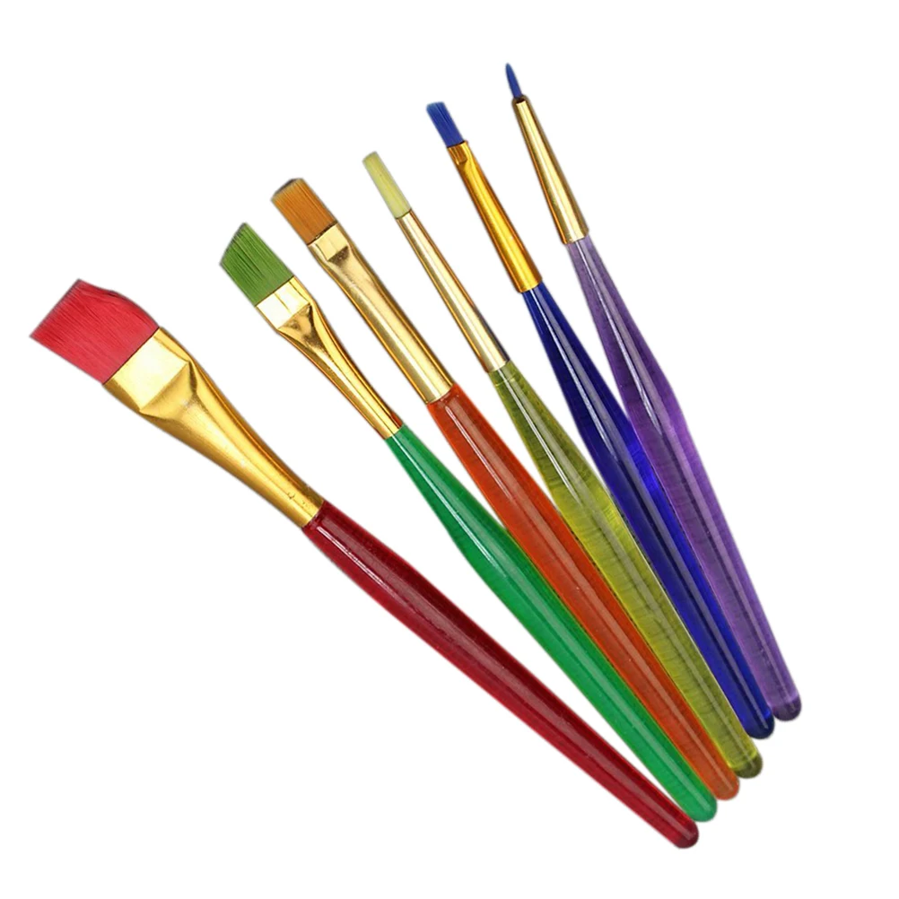 

6 Pcs Sugar Craft Tool Coloring Pen Painting Brush Colorful Fondant Dusting Child