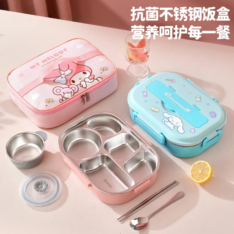 

Sanrio Kurome stainless steel insulated lunch box for children and elementary school students with compartments