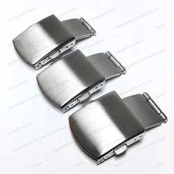 Brushed Stainless Steel Watch Buckle 18mm 20mm 22mm Universal Matte Silver Metal Fold Watch Clasp Double Push Button Accessories