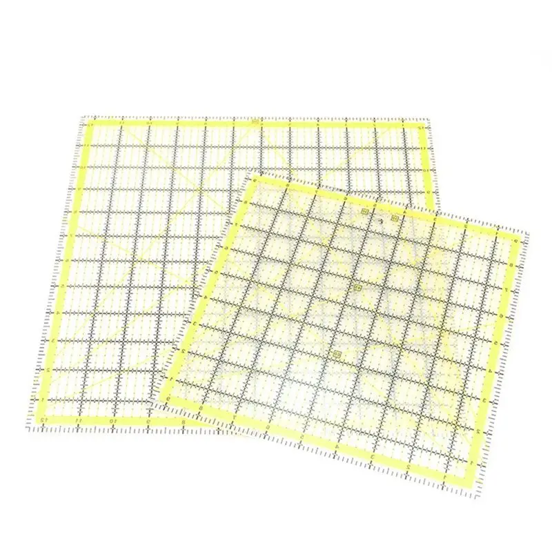 ABXF-4PCS Multifunctional Acrylic Patchwork Ruler Tool Set Square Sewing Ruler Laser Cutting Quilting Measuring Ruler
