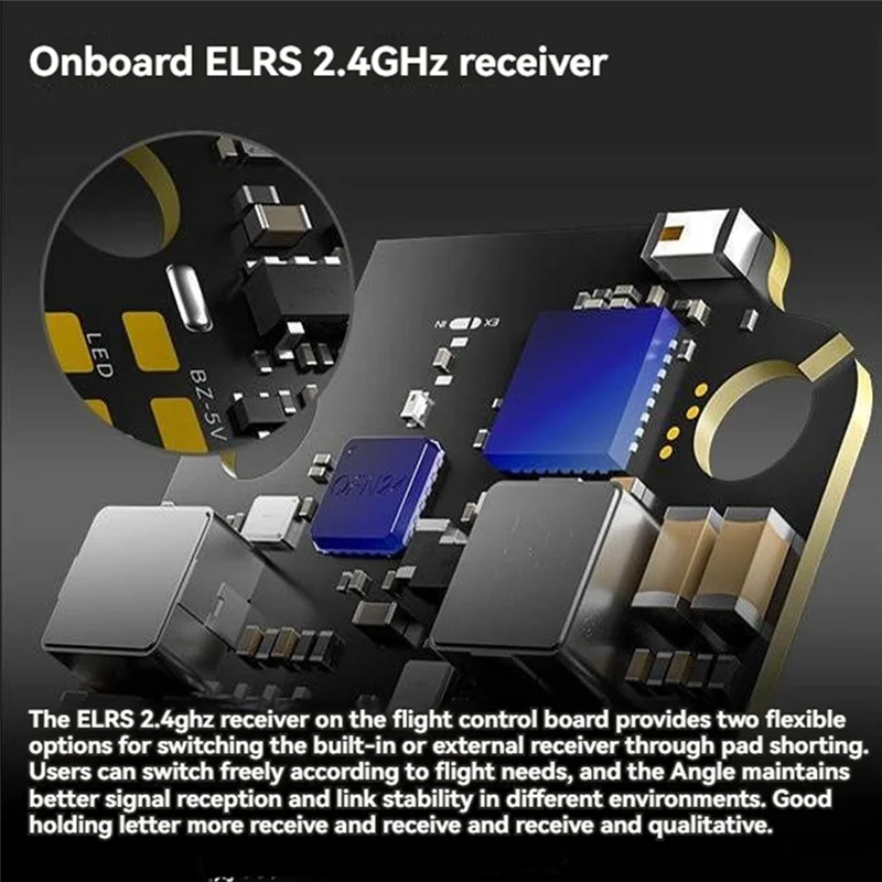

MYMF-Borg 5S FPV Stack Borg 5S Flight Controller Built-In ELRS 2.4Ghz Receiver Borg 60RS ESC 4-8S 20X20 For FPV Racing Parts