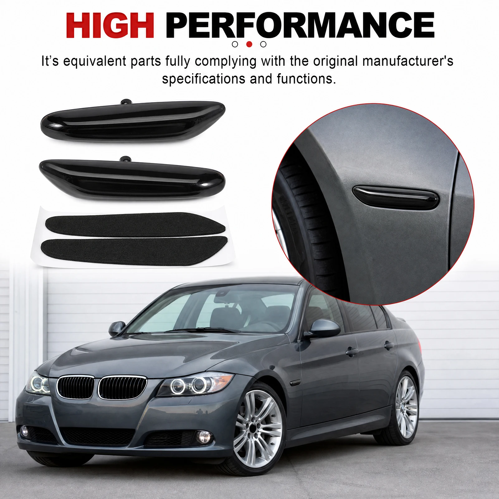 LED Side Marker Light Turn Signal Indicator for BMW 1 Series 3 Series 5 X1 X3 E46 E60 E61 E81 E82 E83 84 E87 E88 E90 E91 E92 E93
