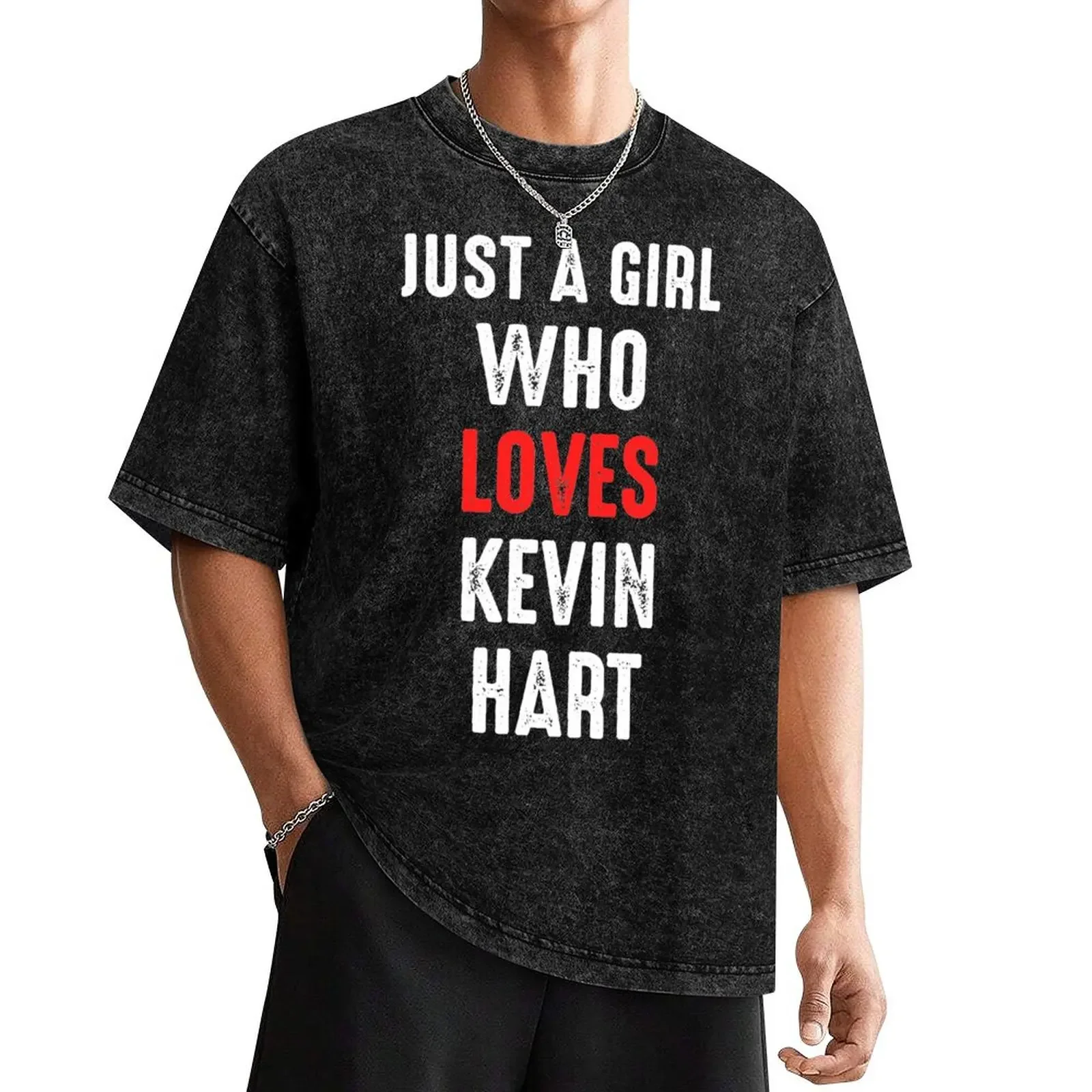 

Just a girl who loves kevin hart T-Shirt blue archive new edition cute clothes blacks mens big and tall t shirts