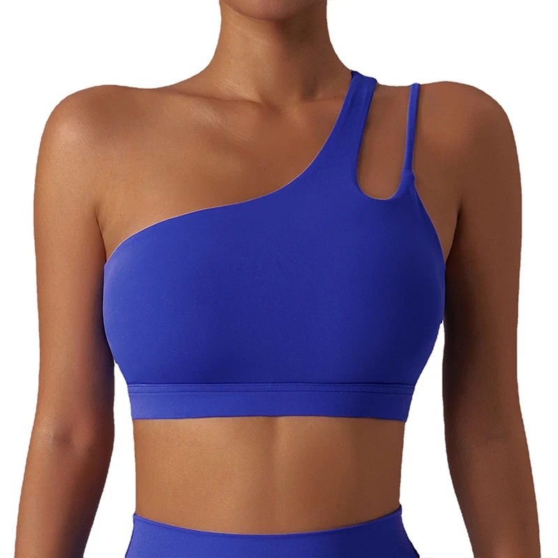 High Stretch Comfy One-Shoulder Sports Bra Underwear Women Bralette Fitness Gym Top Women Yoga Bra Running Workout Yoga Clothing