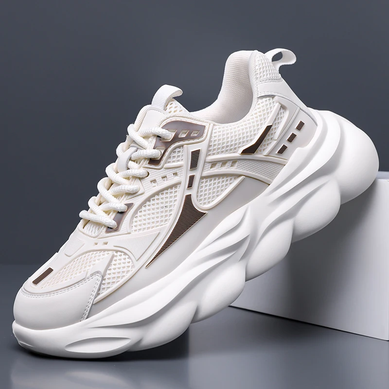 

Высокое качество, осень 2023, мужские кроссовки для мужчин, модные бежевые мужские массивные кроссовки, удобная уличная нескользящая повседневная обувь