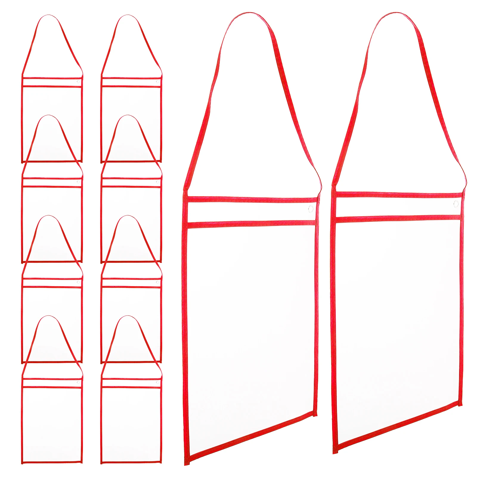 

10 Pcs File Holder Pocket Folder Portable Clear Pockets for Classroom Dry Erase Reusable Sleeves Polyester Office