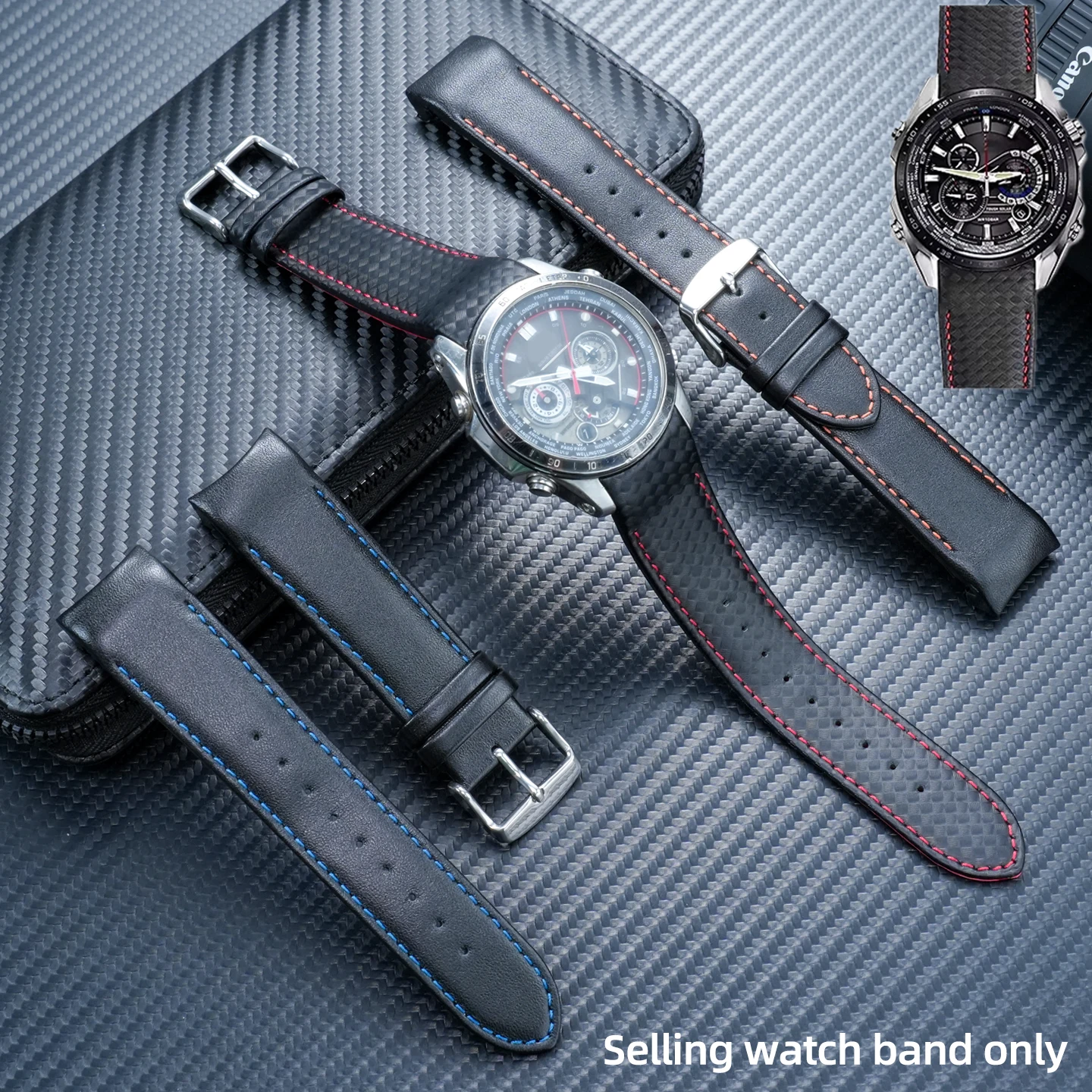 

Изогнутый кожаный ремешок для часов Casio EDIFICE EQS-500/EQW-M600/EQW-M1000L/EQW-M710L ERA-200, ремешок для часов из натуральной кожи, 22 мм, мужской.