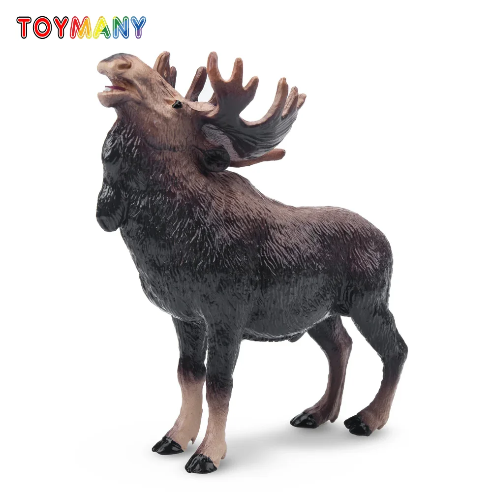 

Toymany Simulation Moose Wildlife Animal Model Toy Mini Figures Dolls Action Figurines Toys Children Gift Cake Decoration