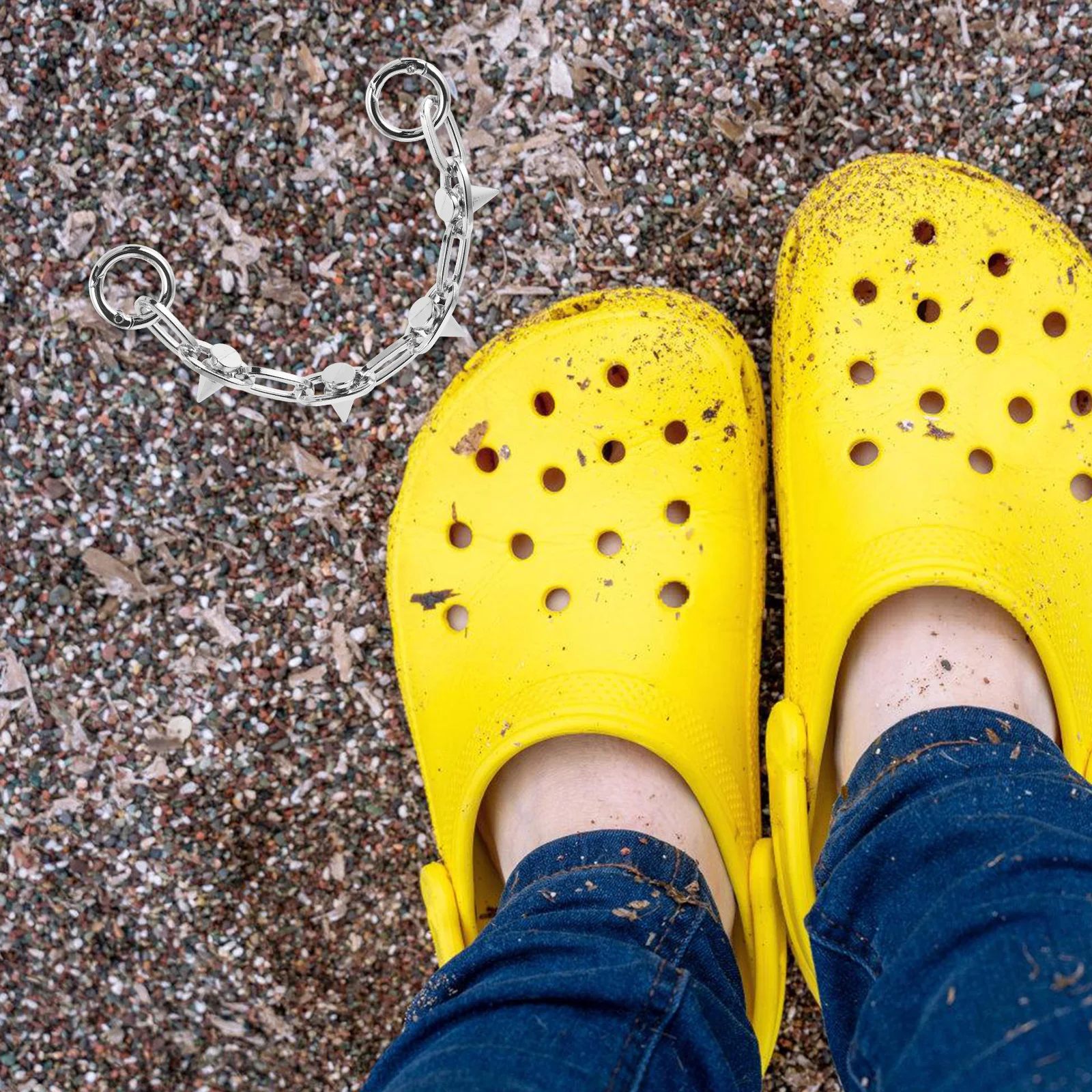 

2pcs Metal Chains Diy Charms Sandals Decorations Lightweight Fashion Accessories For Women Shoe Chains Decorative Sandals Shoe