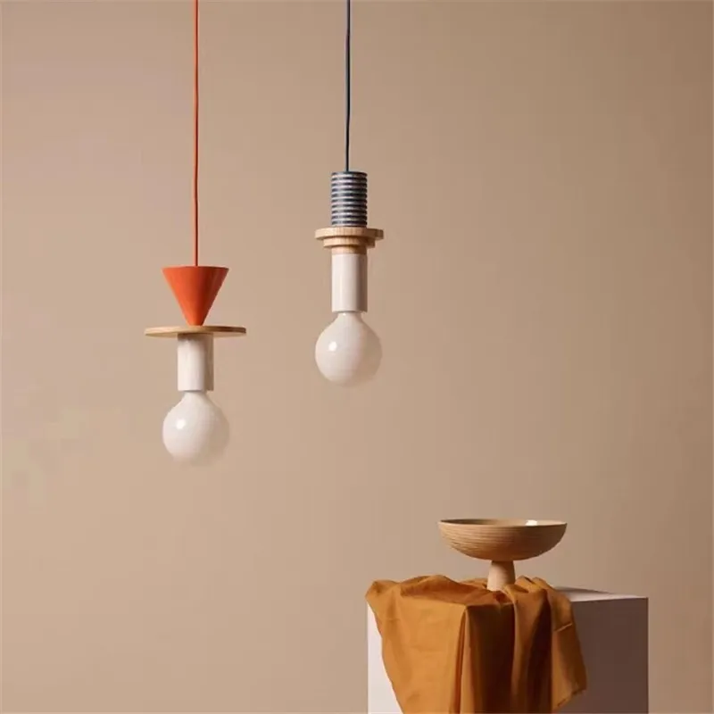 Junit Pendant Light LED Nordic combo wooden lamp Kitchen Home Decor small Hanging Lamp Lustre Bedroom kawaii room decor light