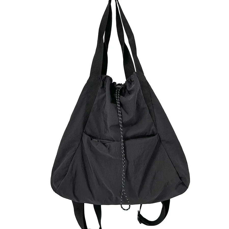 Mochilas coreanas con cordón para mujer, bolso de hombro de gran capacidad, mochila escolar de nailon, bolsos de mano de viaje informales para mujer