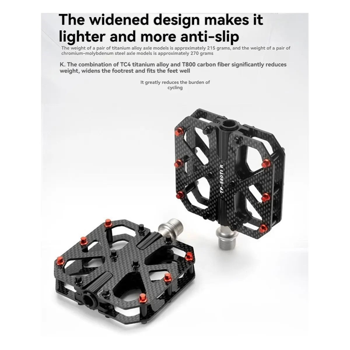 

Ультралегкие карбоновые велосипедные педали AD10 для шоссейных велосипедов, нескользящие, быстросъемные, титановые педали для горного и шоссейного велоспорта