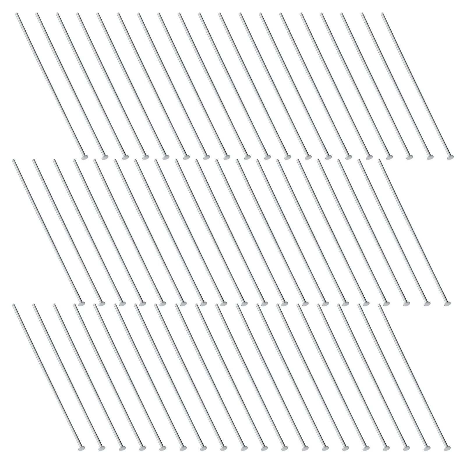 300Pcs Stainless Steel Flat Pins 0.7x50mm End Headpins for Jewelry Making Supplies Beading Craft Bracelet