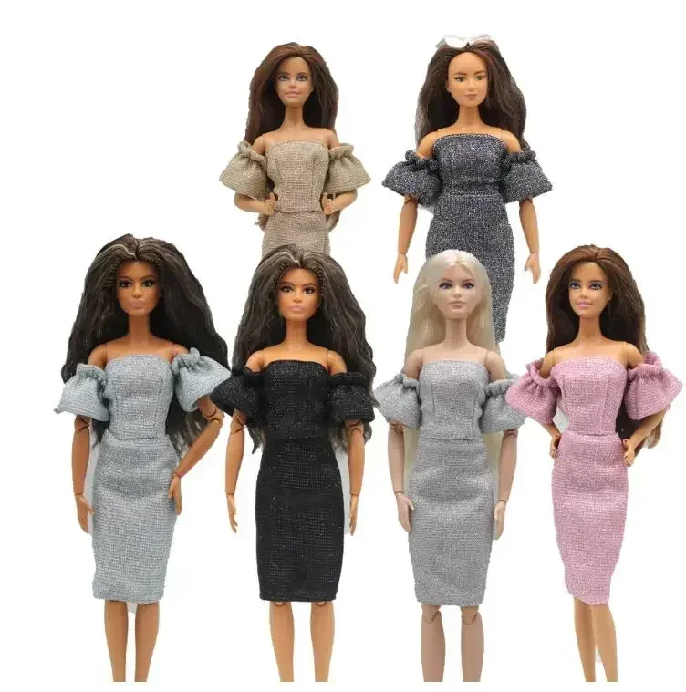 Toy accessories girls dresses  clothes pretty high quality elastic for your curvy and tall BB and FR 1/6 scale dolls QYAL6