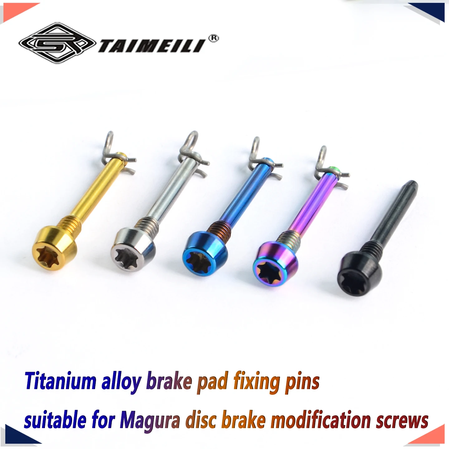 TAIMEILI  titanium alloy brake pad fixing pin 2pcs, suitable for Magula disc brake modification screw