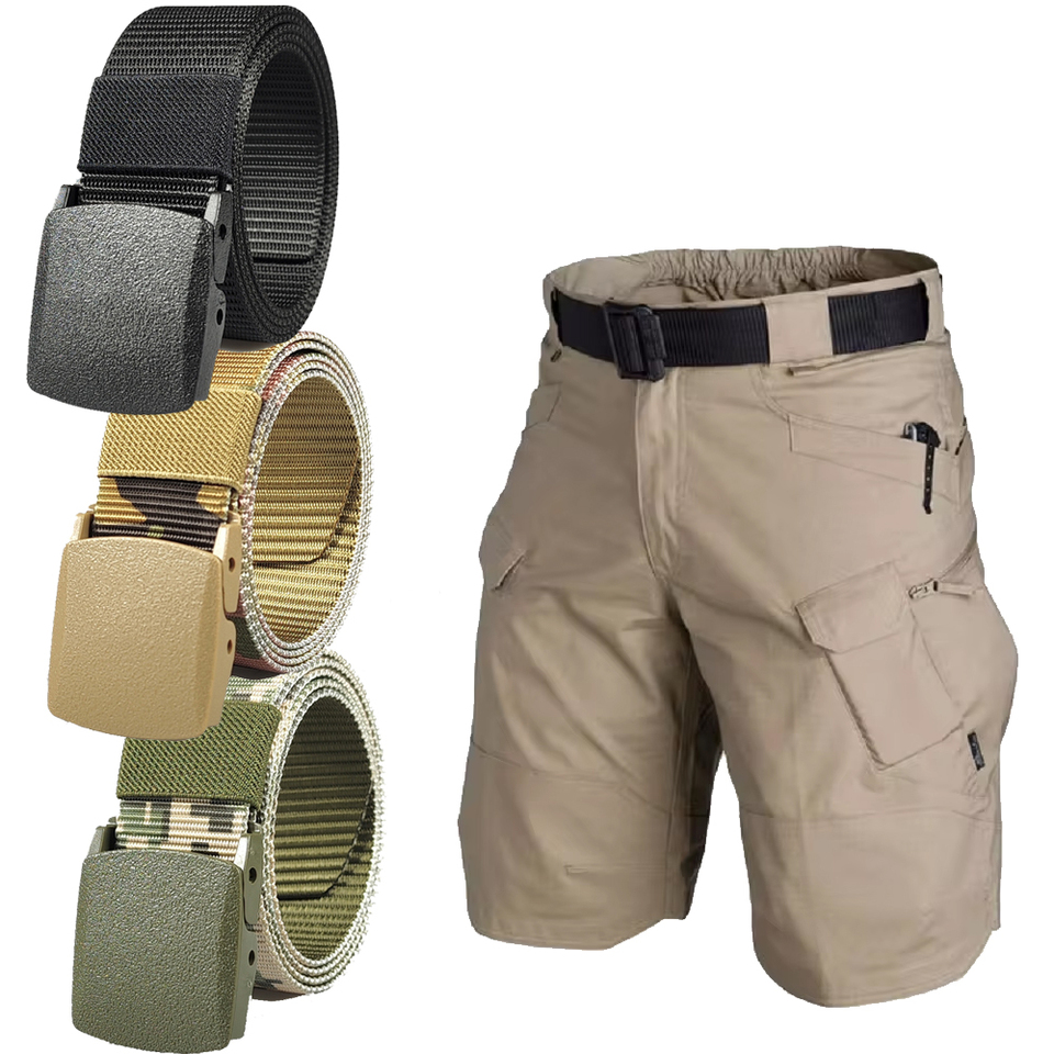  Tactical Belt Camouflage Pattern Non-Metallic Buckle Nylon Belt Men Outdoor Printed Trousers Belt Lightweight Daily Used Shorts 