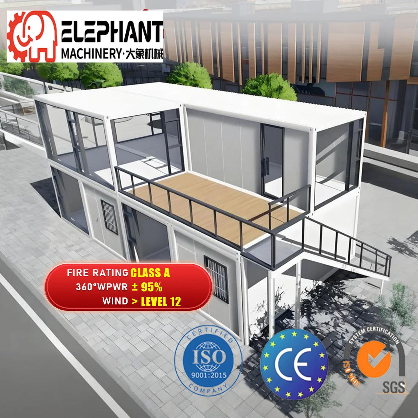 DX House Detachable 2-Floor Modular Container Office & Living Space-Foldable Mobile Eco-Friendly for Mall & Office Use