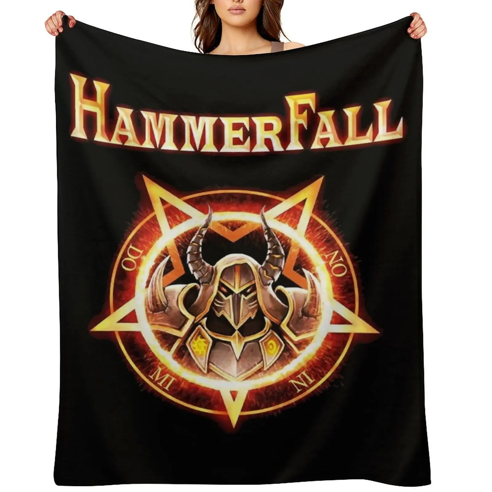 

HammerFall Throw Blanket Camping Bed linens Hairy Plaid Blankets