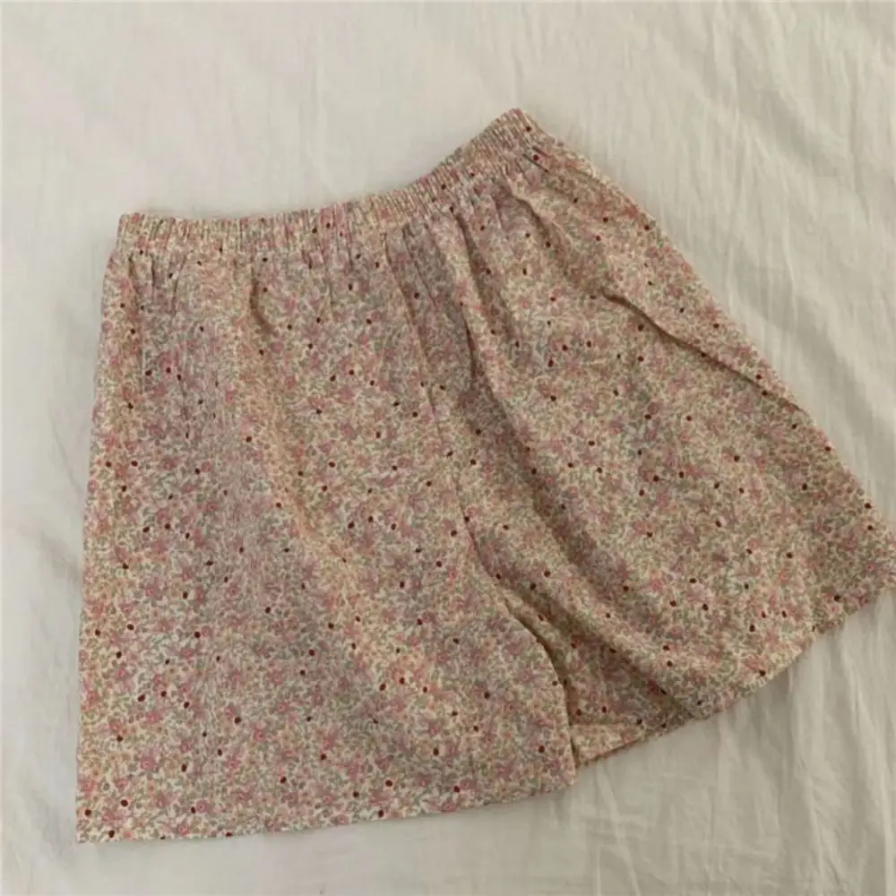 

Soft Plaid Floral Striped Pajamas Sleeveless V-neck Flower Pajama Sets Home Clothes Sweet Shorts Camisole Suit Girl