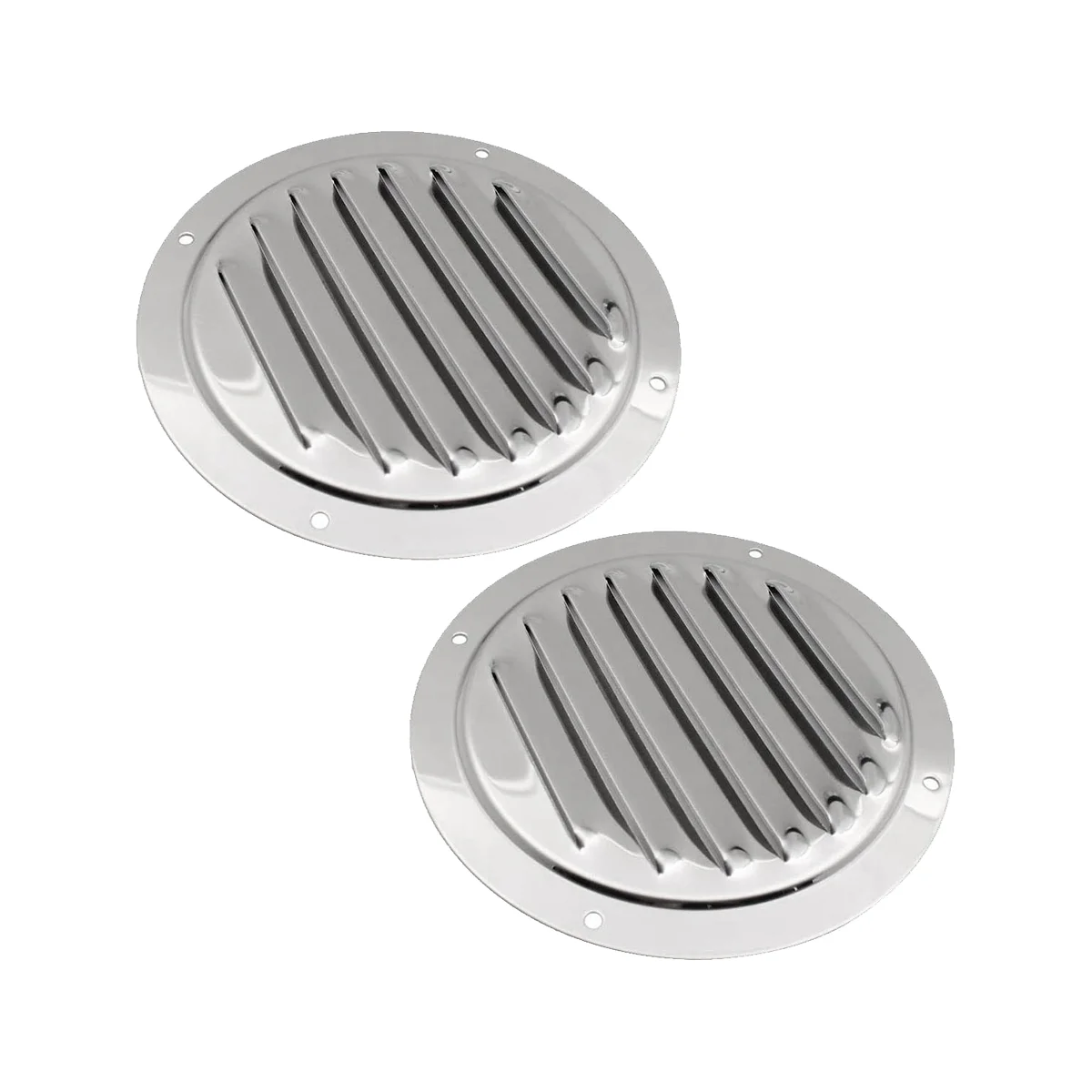 5Inch Round Louvered Air Vent, 316 Stainless Steel Marine Boat Vent Cover, 2 Pcs