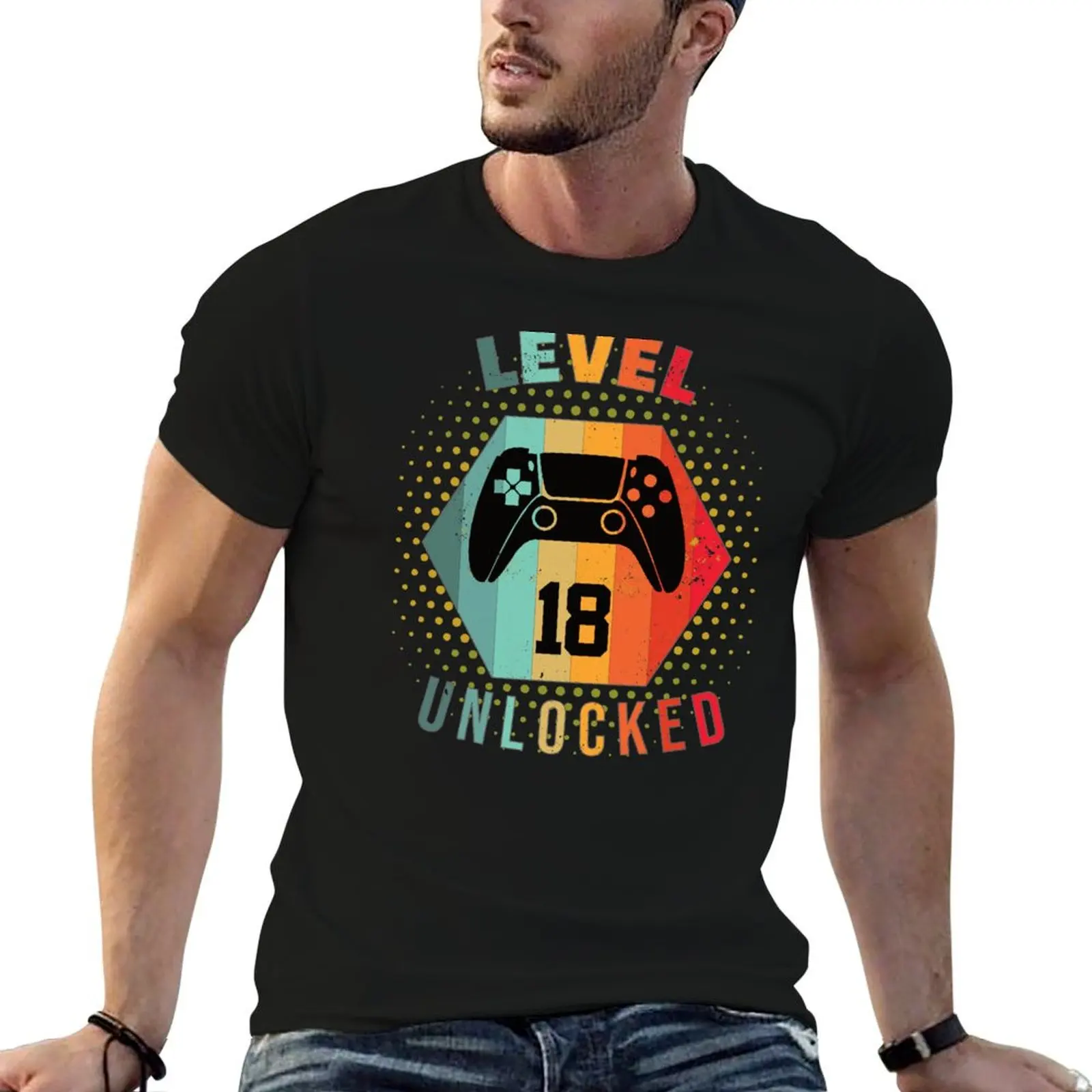 Men 18th birthday LvL 18 UNLOCKED for men 2003 T-Shirt Big and Tall Short Sleeve Tee