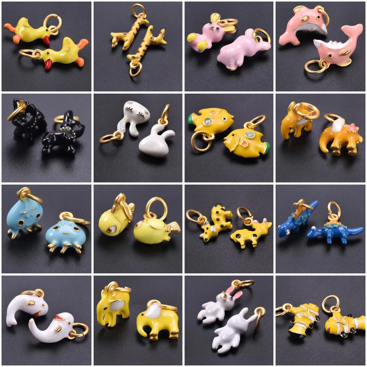 

New Cartoon Animal Mini Cute Gentle Rabbit Dinosaur Pendant Ocean Dolphin White Whale Belief Amulet Diy Necklace Accessories