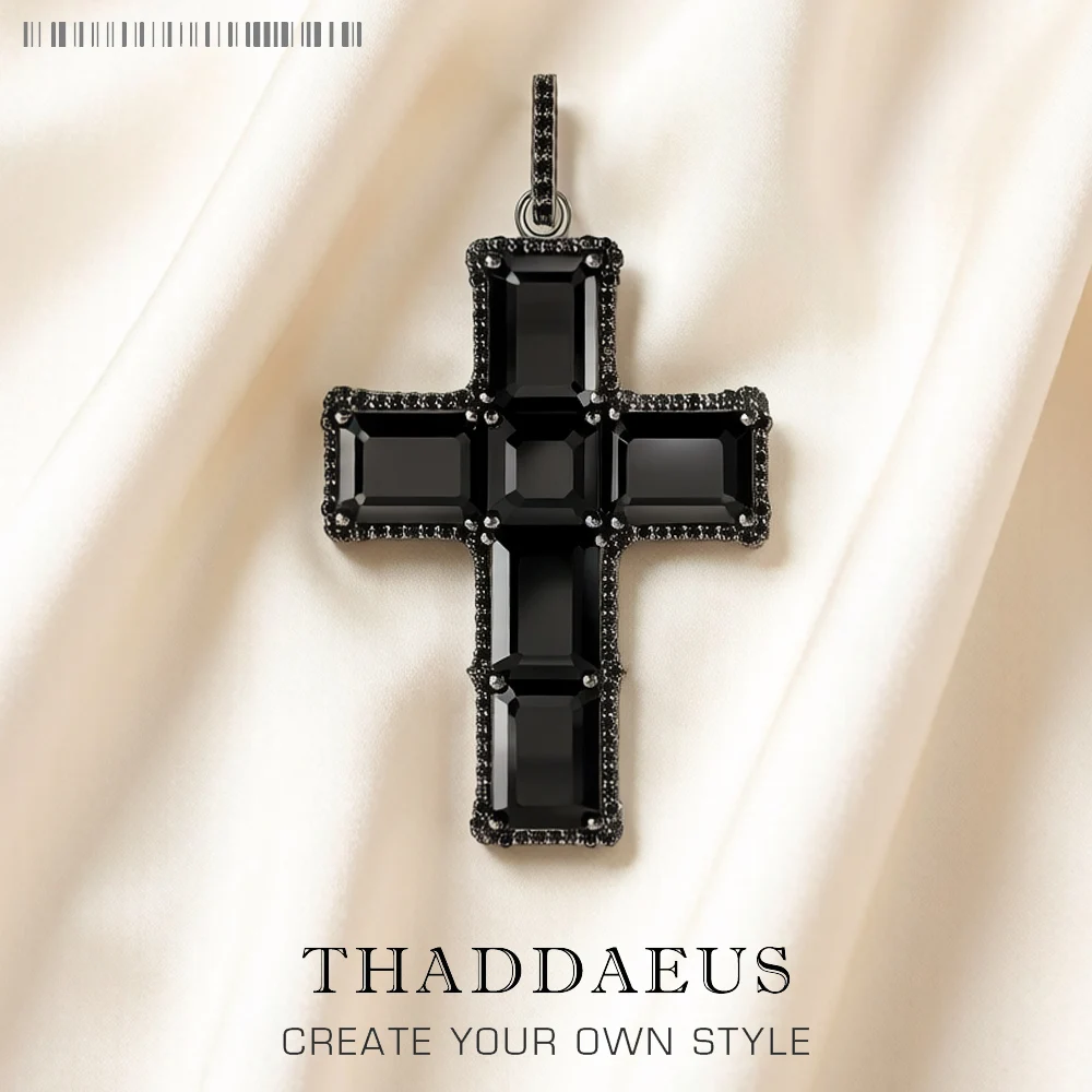 

Pendant Blackened Cross with Black Zirconia Brand New Fine Faith Jewelry Solid 925 Sterling Silver Vintage Gift For Woman & Men