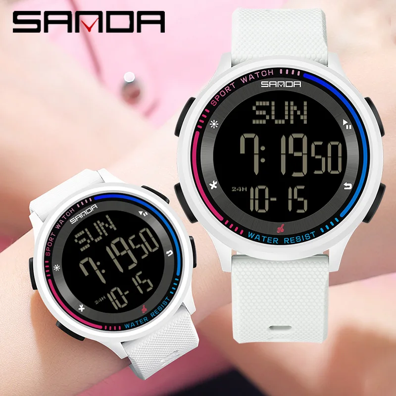 

SANDA Hot sale Men's Clock Multiple Functions Outdoor Sports Waterproof Digital Movement LED Men Wrist Electronic Alarm Watches