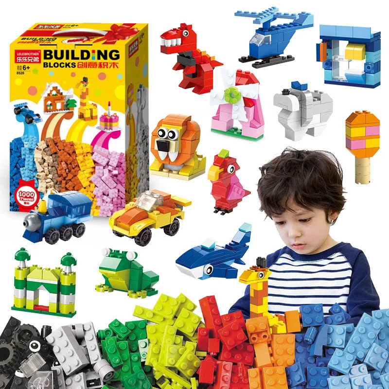 1000 DIY creative building blocks bulk set Urban Classic building blocks Assembled birthday gift children\'s educational toys