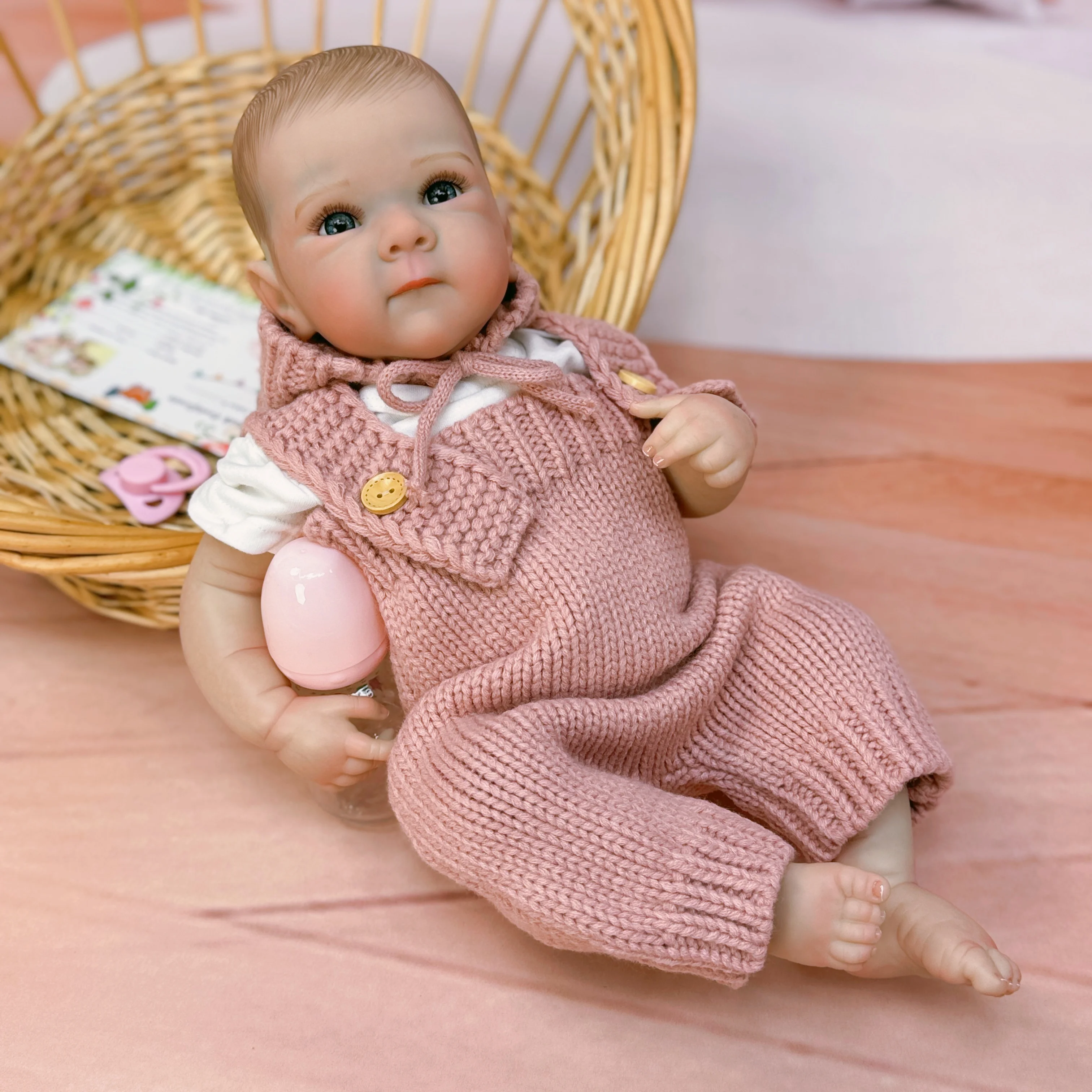Cuddly Bettie 45CM Girl Whole Body Soft Silicone Vinyl Doll Painted Baby Doll With Painted Hair For Kid\'s Christmas Gift Muñecas