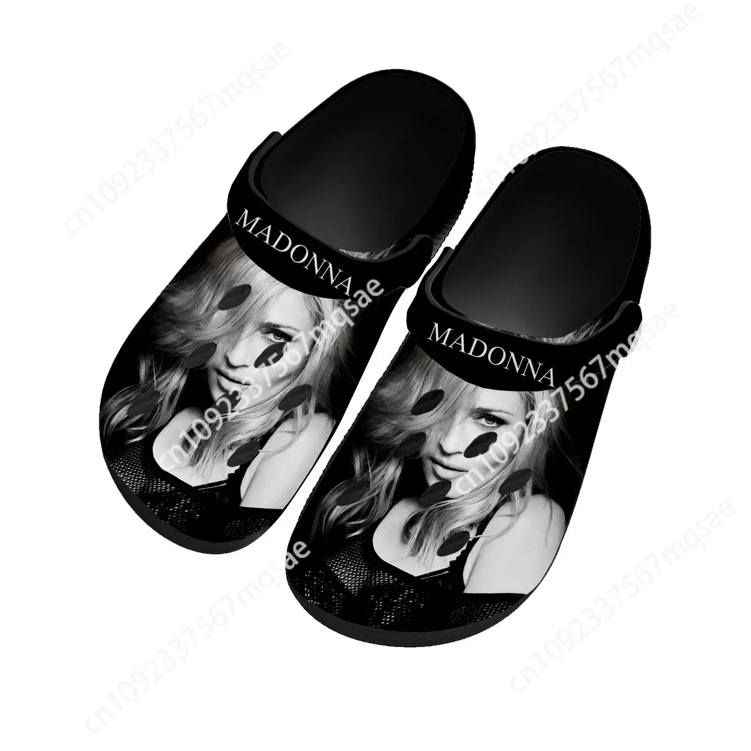 

Madonna Pop Rock Singer Disco Home Clogs Custom Water Shoes Mens Womens Teenager Shoes Clog Breathable Beach Hole Slippers Black