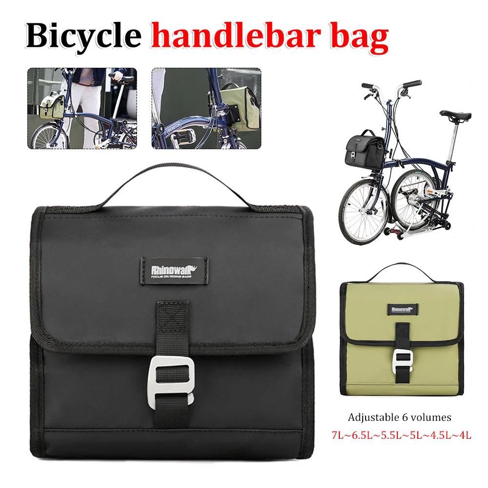 

Bike Handlebar Bag 7L Portable Waterproof Cycling Bag For Brompton Folding Bikes Foldable Shoulder Bag Bicycle Accessories