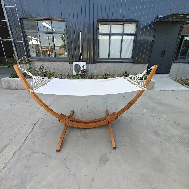 Hammock anti-rollover outdoor villa courtyard garden hotel Internet celebrity homestay indoor solid wood bracket drop bed swing