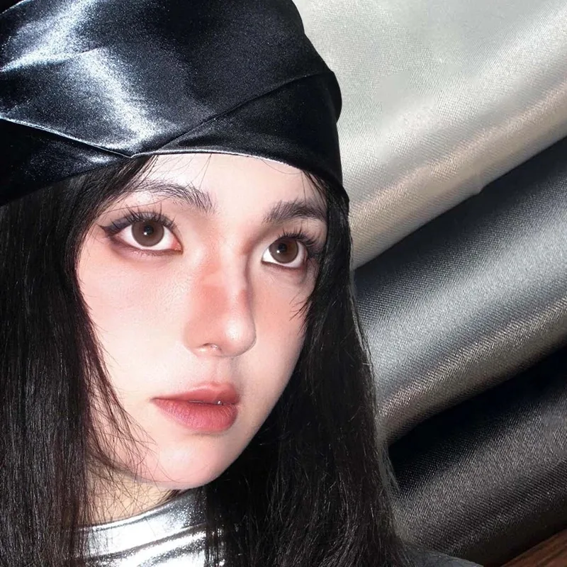Y2K Punk Bandana Scarf for Hip Hop Girls Silver Blingbling Fashion Headband for Women Girls Square Head Scarf Hair Accessories