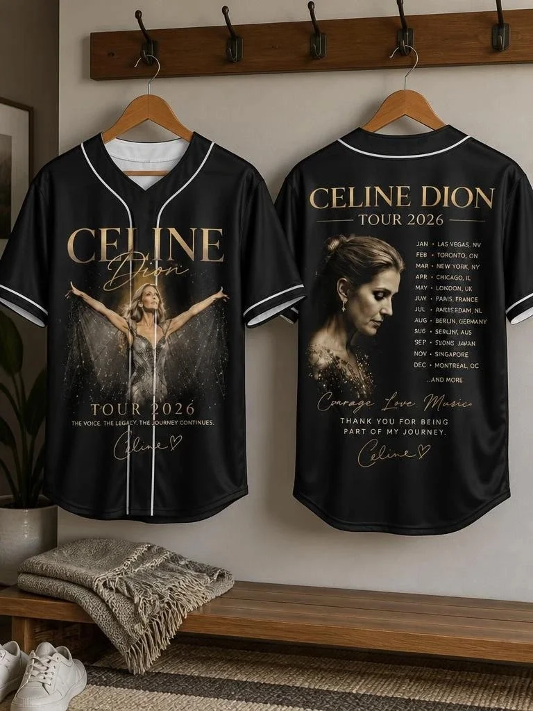 Celine Dion 2026 Paris Tour 3D Printed Jersey Men Breathable Quick Drying Short Sleeved T-shirt Family Matching Clothing