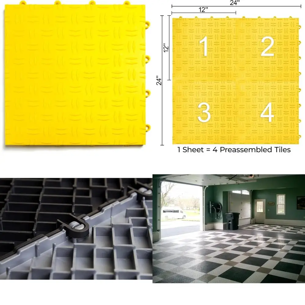 Interlocking Heavy-Duty Copolymer Non-Slip Modular Garage Floor Tiles for Easy Installation and Durability