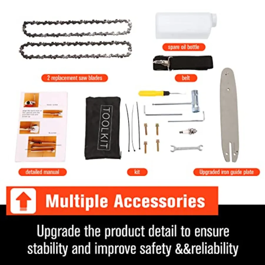 Gas Powered Pole Saws with 58CC 2 Cycle Engine for Efficient Tree Trimming and Branch Cutting 16-Foot Extendable Design for Har