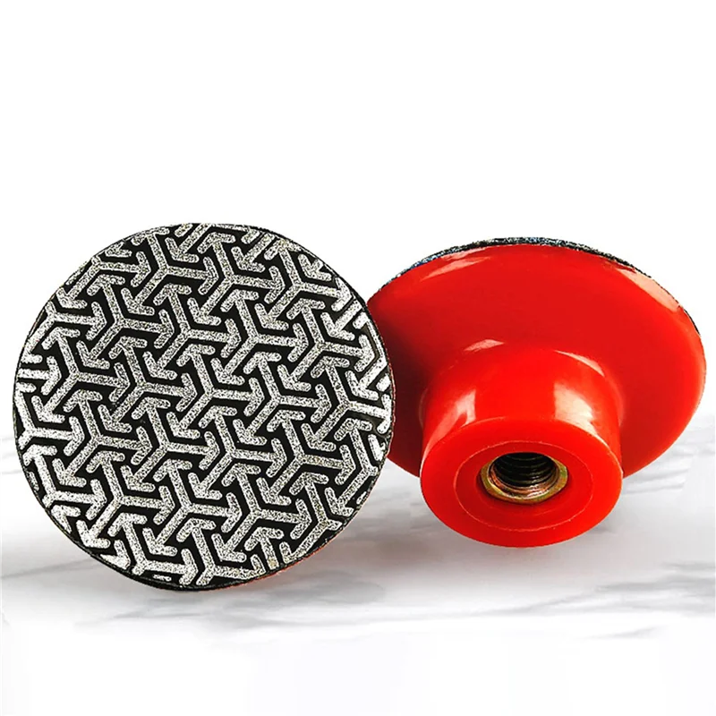 A02F-2X Rosca M14 Almohadillas de pulido manual de diamante de 2 pulgadas y 50 mm Almohadillas de lijado galvanizadas Disco de molienda, 400