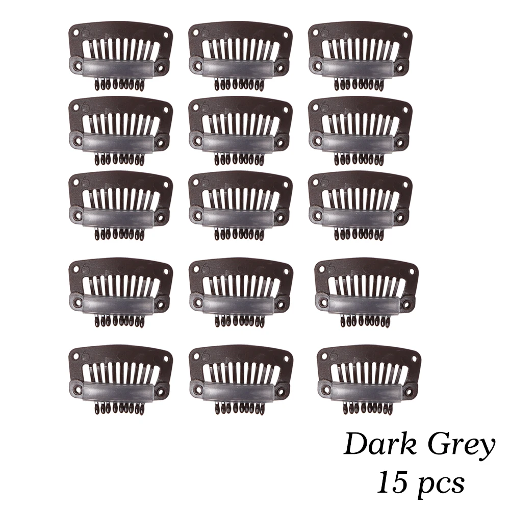 32mm Black Plastic Wig Clips, Snap Clips for Hair Extensions
