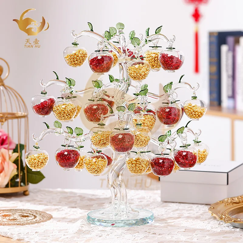 Puntas de manzano de cristal para seguridad financiera y muebles para el hogar