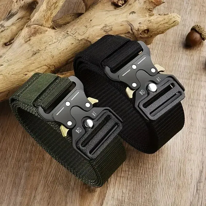 Men's High-Quality Canvas Belt Outdoor Multifunctional Belt Sports Daily Wear Jeans Tactical Adjustable Heavy-Duty Waist Belt ﻿ view 5