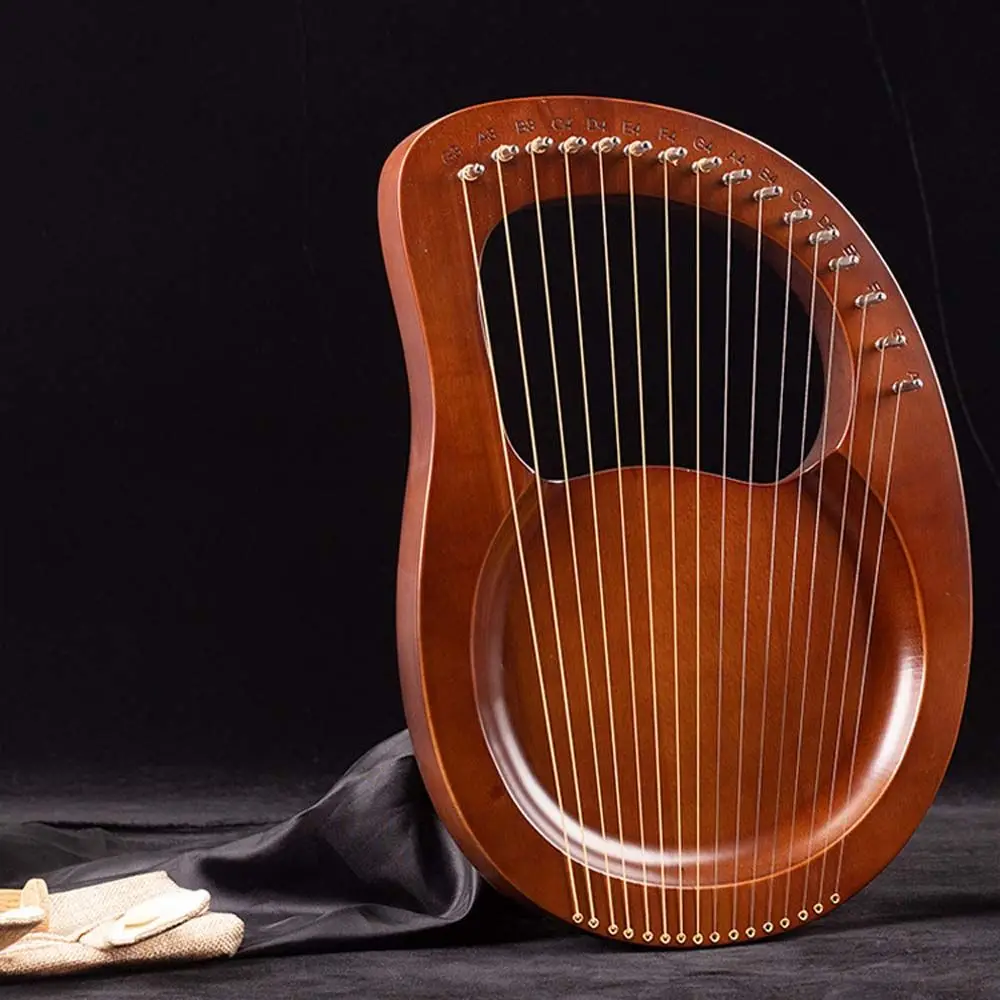 

16 Strings Wooden Beginners Lyre Harp with Tuning Tool Stringed Instrument 16 Strings Lyre Harp Musical Instrument Plate Lyar