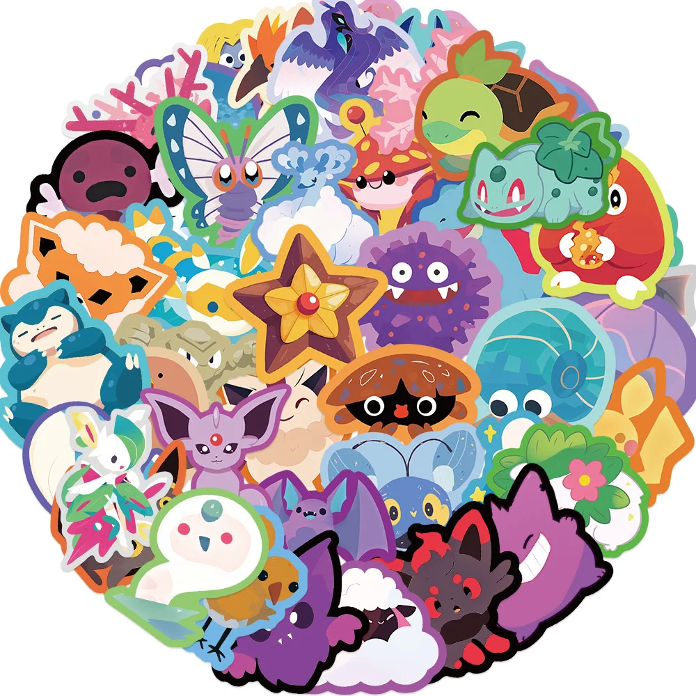 10/30/50/100pcs Cute Anime Pokemon Stickers Pet Elf Decals Laptop Phone Car Luggage Cartoon Waterproof Sticker Kids Classics Toy