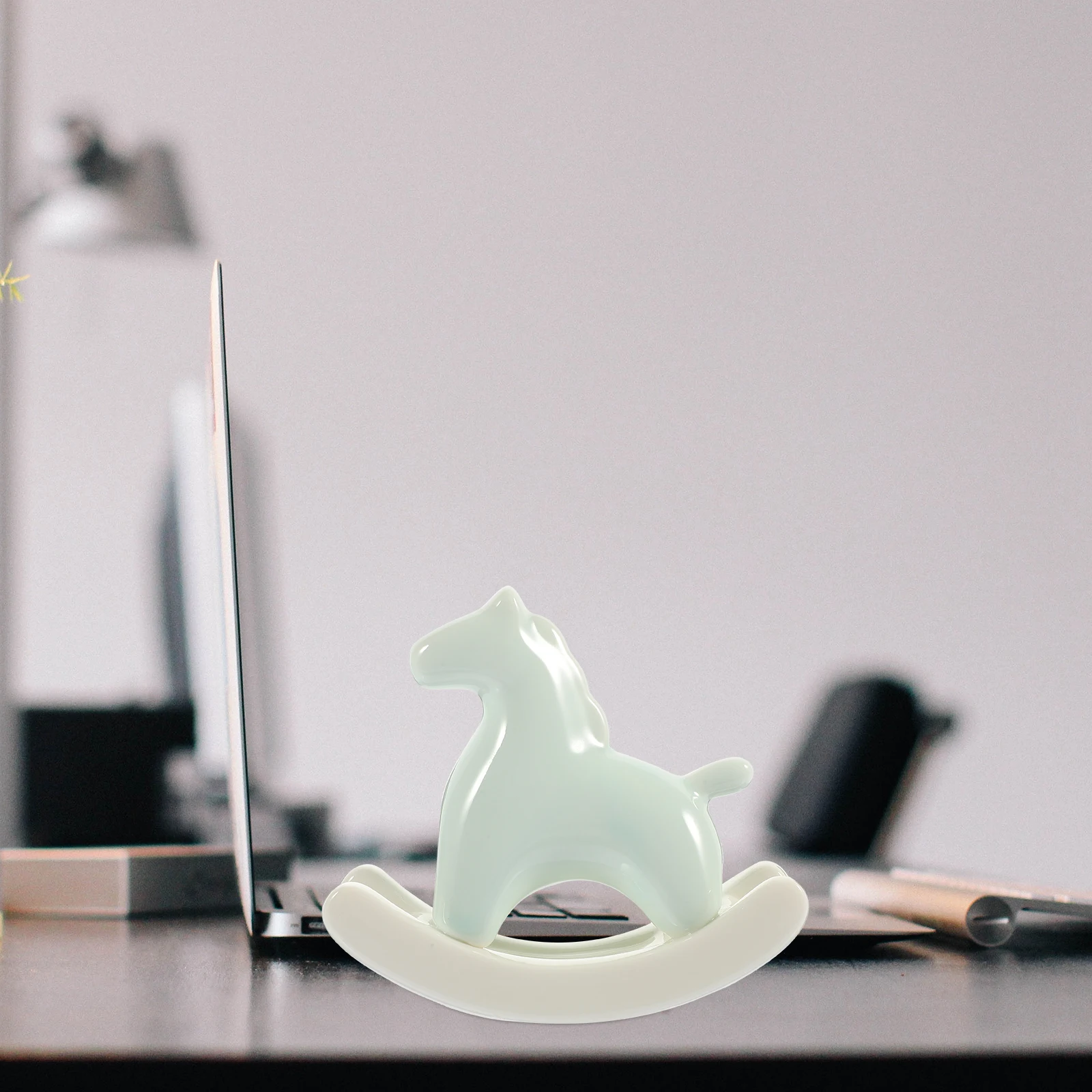 

Ceramic Rocking Horse Sculpture Miniature Animal Adornment Compact Design Smooth Edges Comfortable Touch DIY Bonsai Statue