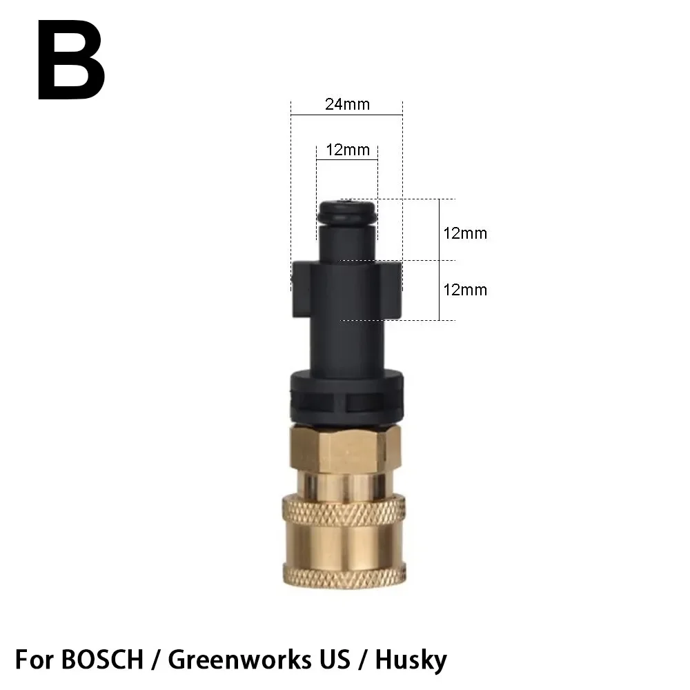 Adaptador de arandela a presión de liberación rápida, conector de antorcha de agua de 1/4 ", 12mm, accesorio de lavado de coche de latón, 1 Uds.