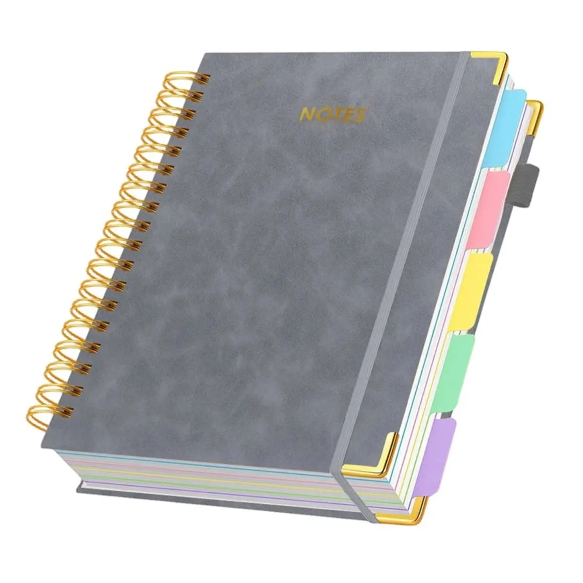 《TOP RATED》Spiral Notebook Journal with Dividers, 150 Page B5Leather College Ruled Organizer, Large Lined Journal for People Gre