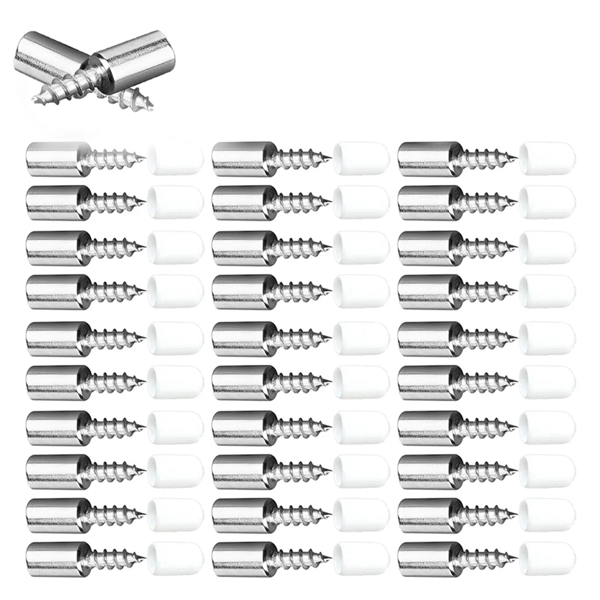 AA77 NEW  100PCS Fixed Support Self-Tapping -, Wardrobe Cabinet Glass Partition Nails , with Rubber Sleeve