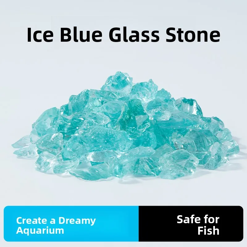 

Blue Glass Crystal Stone Aquarium Lacape Decoration Fi Tank Creative Decorative Bot Sand Scenic View Stones Ornament