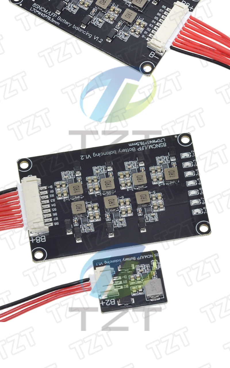 1/3 Stück TZT 2S/8S Aktives Balancer-Board 1,2A Li-Ionen-Lithium-Batterie-Board Energieübertragungs-Equalizer-Modul Induktive Version – Detail 5