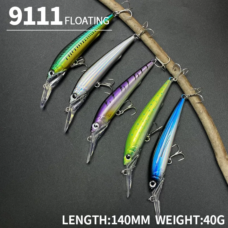 1 Pcs Fishing Laure 140mm40g Floating Minoan Lure Cast sea fishing boat for bass bionic bait